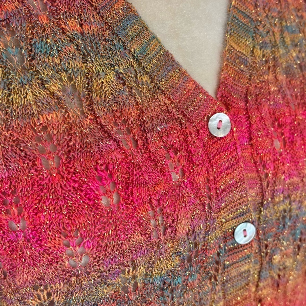 Multicolour and gold knit cardigan - Picture 2 of 8
